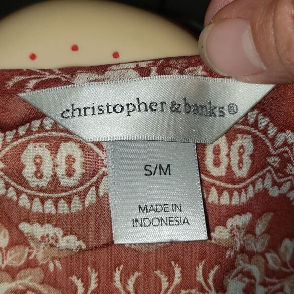 Christopher & Banks Open-faced Floral Designed Transparent Cardigan - Picture 8 of 8